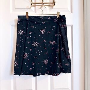 Black floral semi sheer handmade skirt